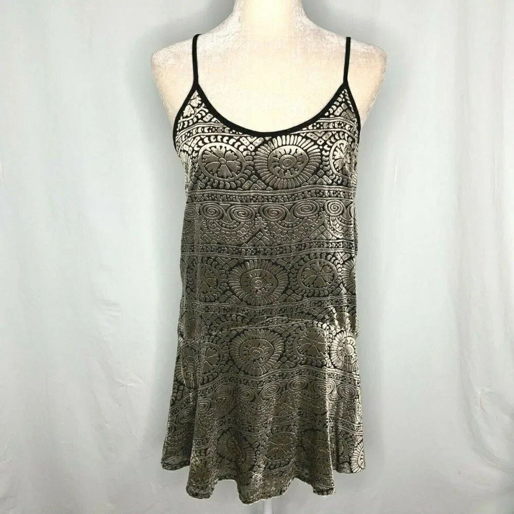 Chelsea Violet Velvet Slip Dress XS Grey Black